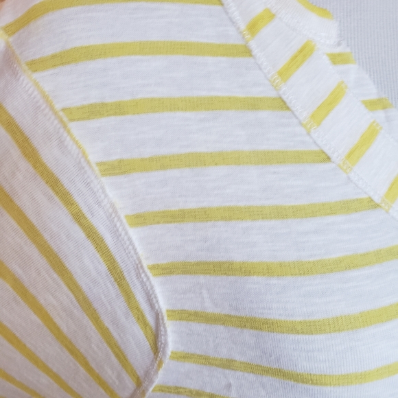 Raw Edge V-Neck Striped Tee - Picture 7 of 7